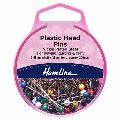 H668.20 Plastic Head Pins: Nickel - 34mm - 200pcs.. 